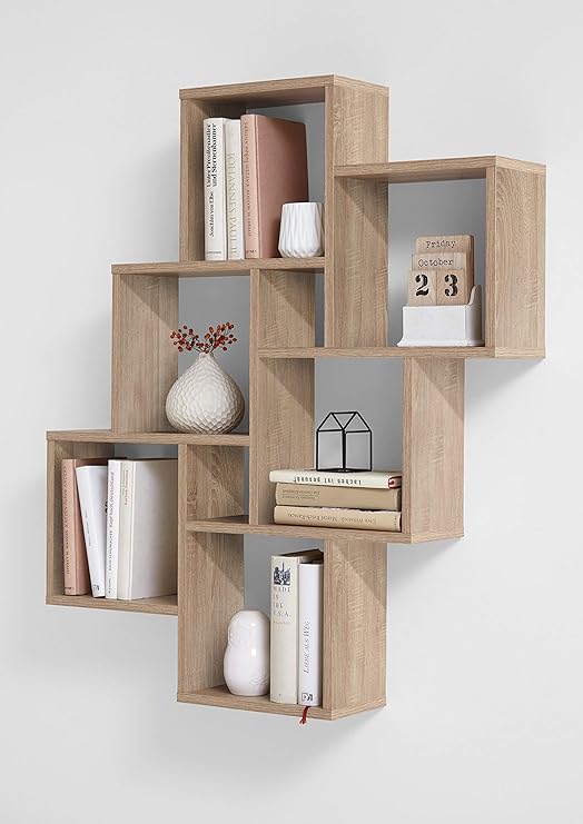 FMD möbel Liberty S02 Regal, 81,2X15,7X94,3 H cm, Eiche