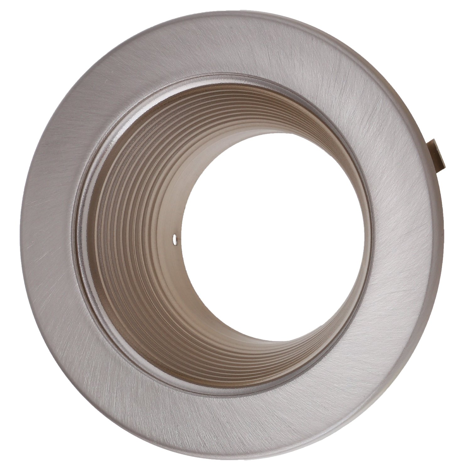 6 Pack 4 Inch Recessed Can Light Trim with Satin Nickel Metal Step