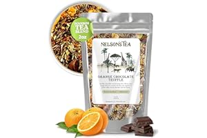 Nelson's Tea Orange Chocolate Tea Loose Leaf - Caffeine-Free, Cut & Sifted Truffle Tea with Green Rooibos, Red Rooibos and Orange Peel (2 oz)