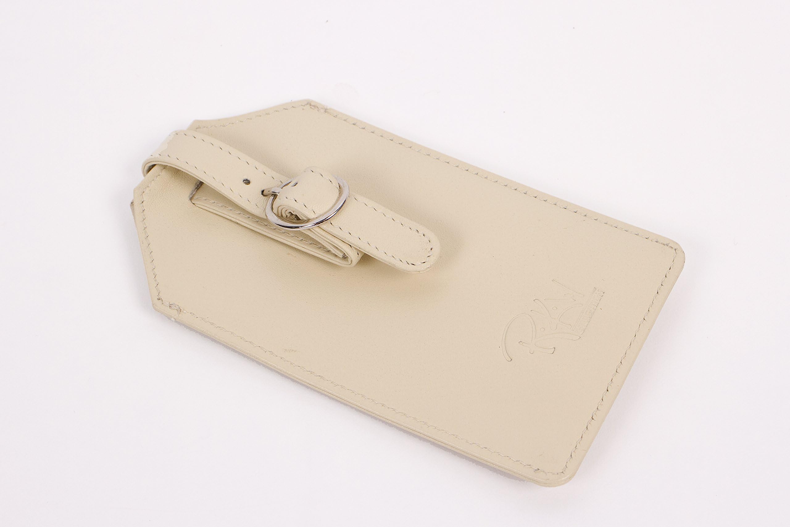 Leather Luggage Tag- Ivory