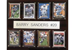 C&I Collectables NFL Detroit Lions Barry Sanders 8 Card Plaque , Black