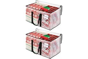 BlissTotes Moving Bags, 2-Pack Storage Bags, Moving Bags Heavy Duty Extra Large, Moving Totes, Clear moving Bags, Reinforced Handles & Tag Pocket, Christmas Totes (93L)