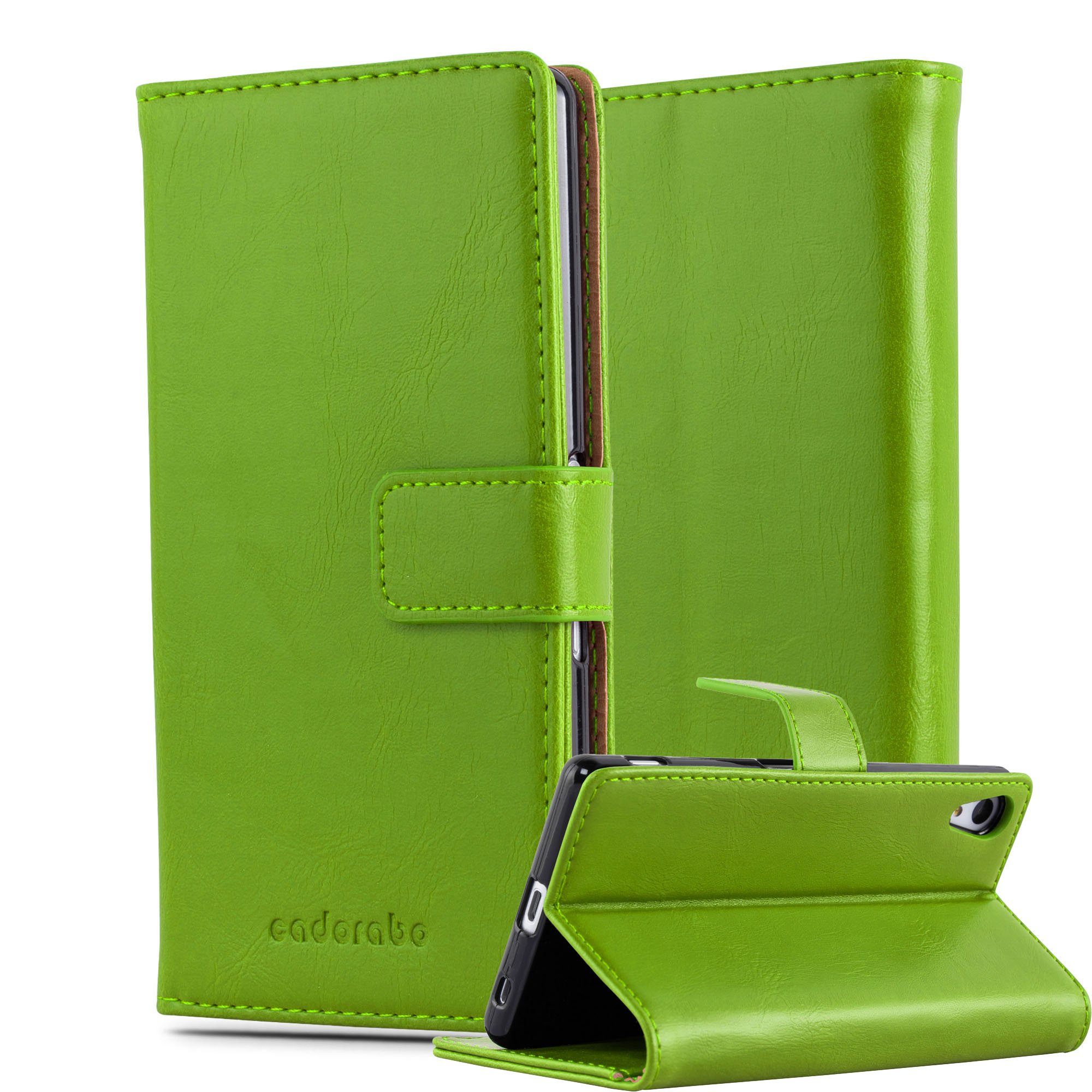 cadorabo Book Case works with Sony Xperia Z4 in GRASS GREEN - with Magnetic Closure, Stand Function and Card Slot - Wallet Etui Cover Pouch PU Leather Flip
