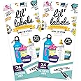 Lil' Labels, Write-On Food Labels, Waterproof Label, Multipurpose, Self-Laminating, Dishwasher-Safe, Write-On for Home Organization and Kitchen Labels (All-Purpose White, Set of 2)