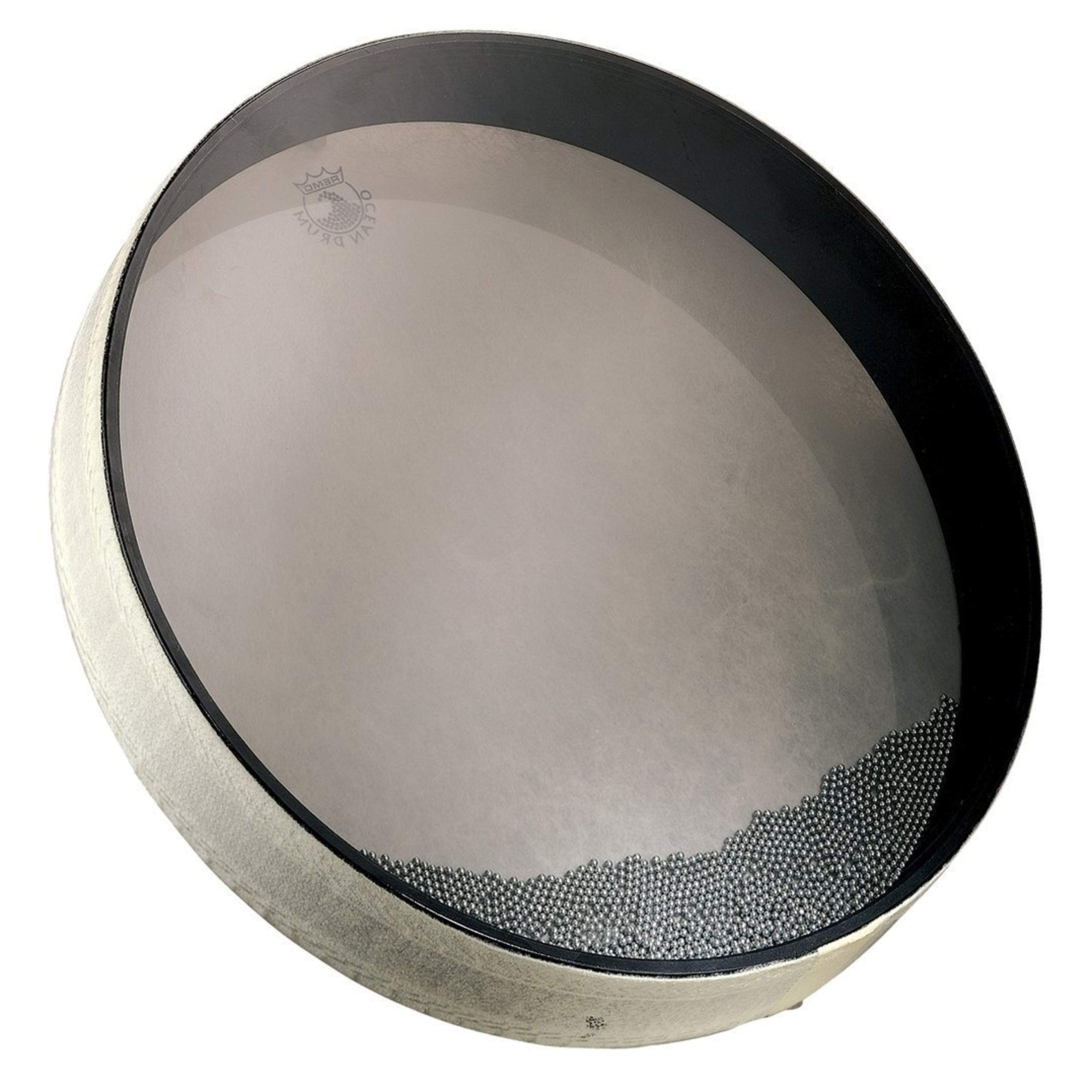 Remo World Percussion - Ocean Drum - 16" x 2.5" - Acousticon Frame, Steel Balls, White Finish - Ocean Wave Effect, Suitable for Sound Therapy and Children - ET-0216-00