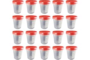 20Pcs 4oz/120ml Disposable Specimen Cups,Each Disposable Specimen Cup has a Tight-Fitting Screw Cap,Used to Collect Liquid, S