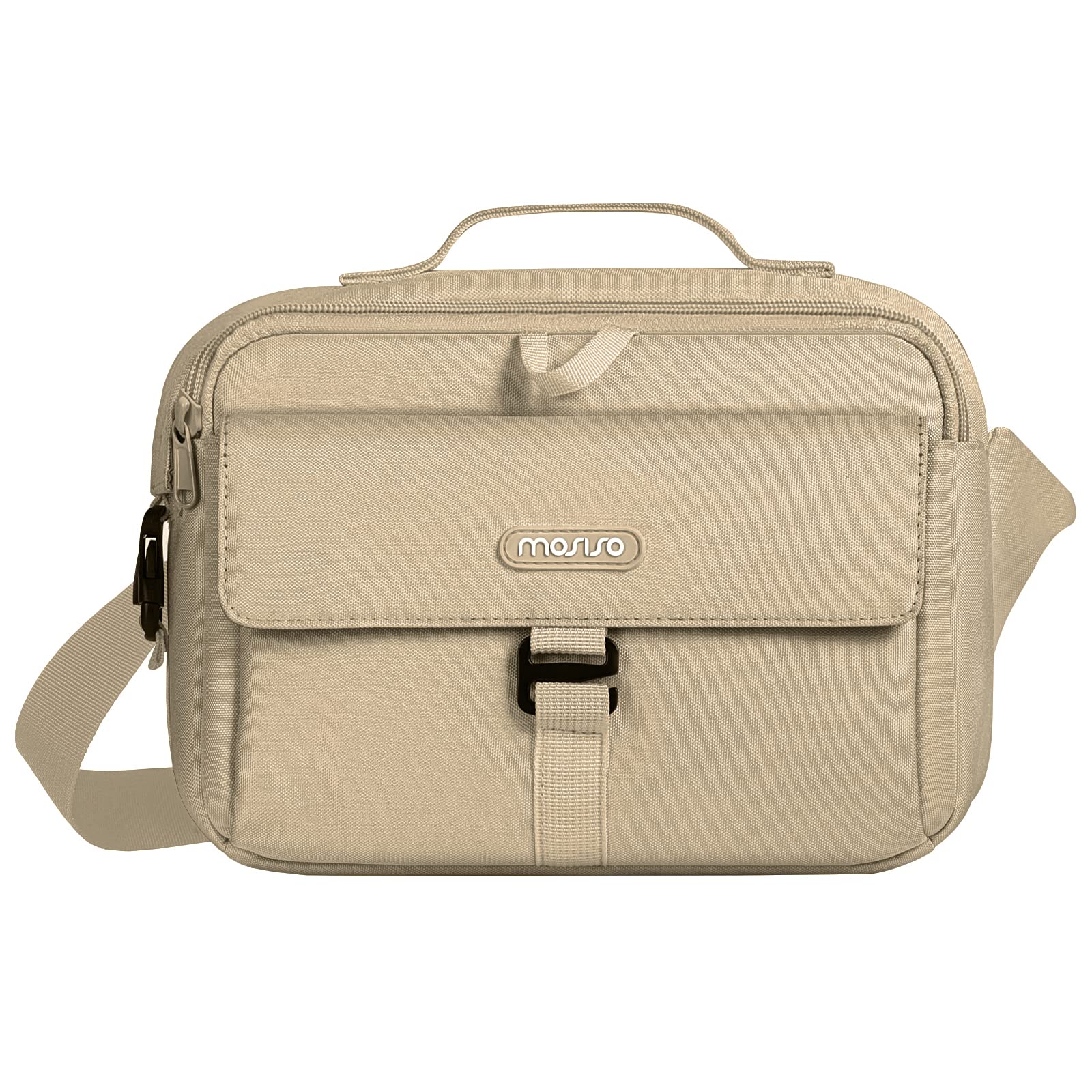 MOSISO Camera Shoulder Bag Case Crossbody Sling Purse, DSLR/SLR/Mirrorless Compact Padded Photography Handbag with Rain Cover Compatible with Canon/Nikon/Sony Cameras and Lenses, Khaki