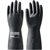 PACIFIC PPE Chemical Resistant Gloves, Heavy Duty Industrial Rubber Gloves, Resist Acid, Alkali and Oil, 12.6", Large