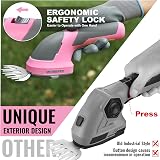 WORKPRO 2 in 1 Cordless Hedge Trimmer Grass Shear 7.2V 2000mAh Pink view 5