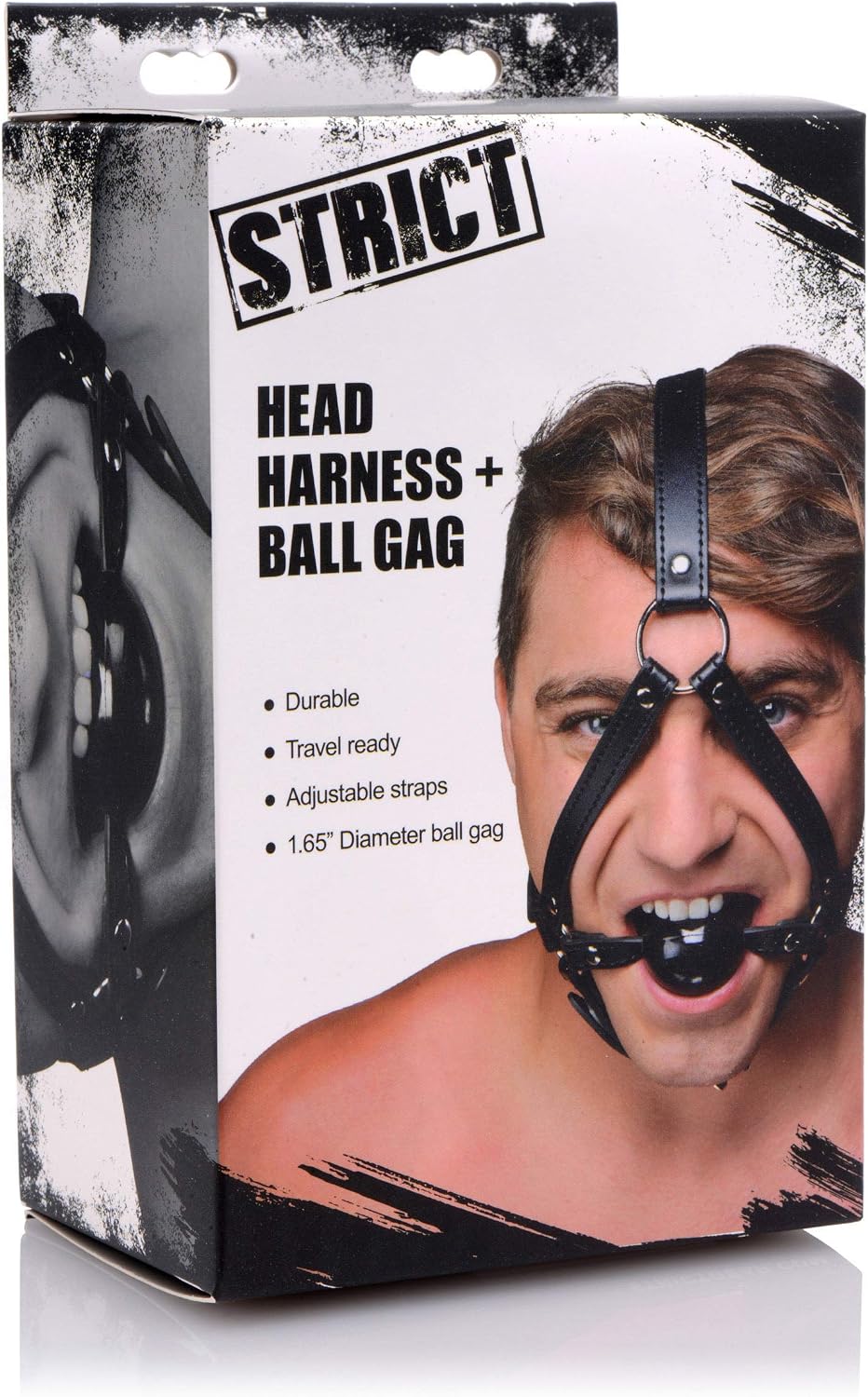 Strict Head Harness with Ball Gag, Black - Image 5