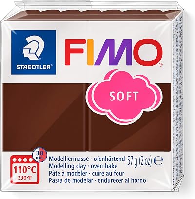 STAEDTLER 8020-75 FIMO Soft Oven-Hardening Polymer Modelling Clay Chocolate 57g