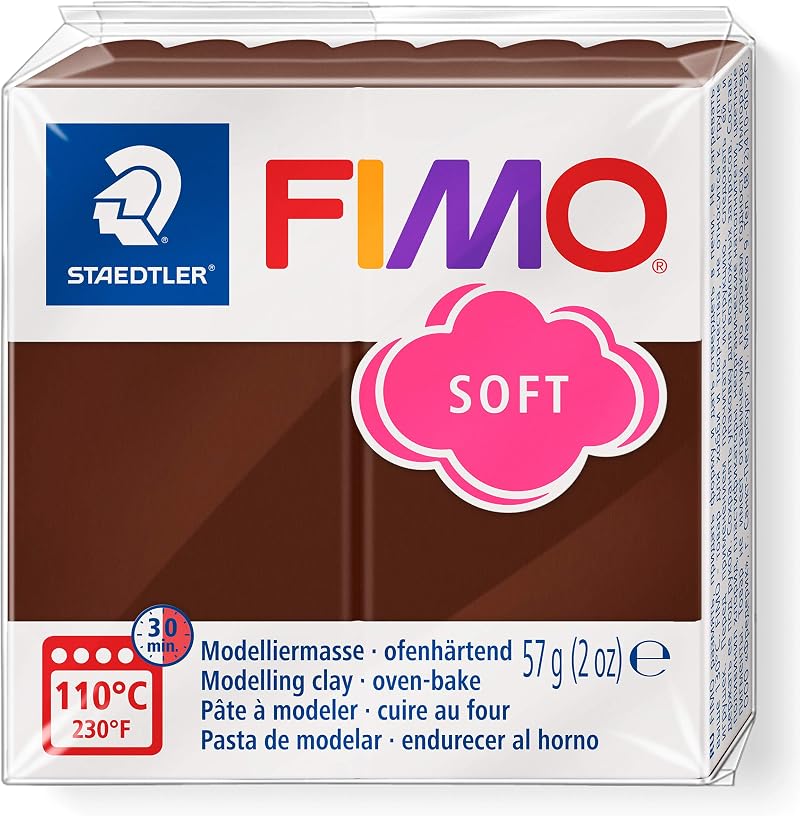 STAEDTLER 8020-75 FIMO Soft Oven-Hardening Polymer Modelling Clay Chocolate 57g