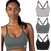 New Balance Women's Sports Bras 3 Pack, Seamless Cami, Removable Pads, Medium Impact Gym Sports Bra for Women, Workout Set