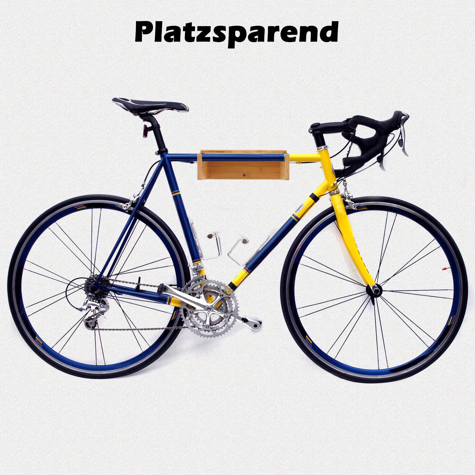 Wandhalterung Fahrrad Holz - Fahrrad Wandhalterung aus Bambus - Rennrad Wandhalter - Fahrradhalterung Wand - Bike Wall Mount - Fahrrad Aufhänger - Fahrradwandhalterungen 2