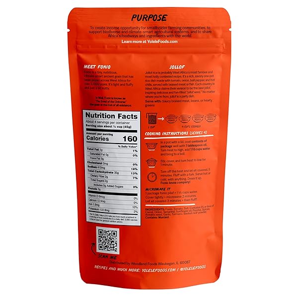 YOLELE FONIO PILAF JOLLOF, 7 OZ