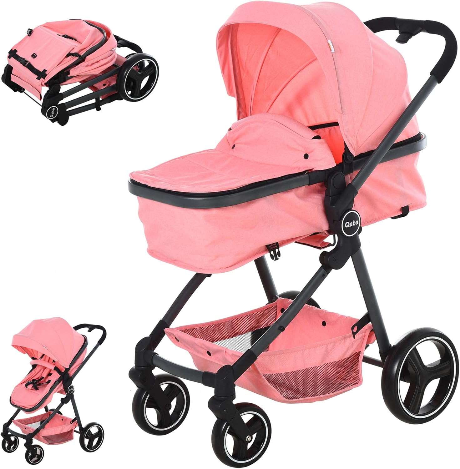 qaba 2 in 1 lightweight tricycle baby stroller