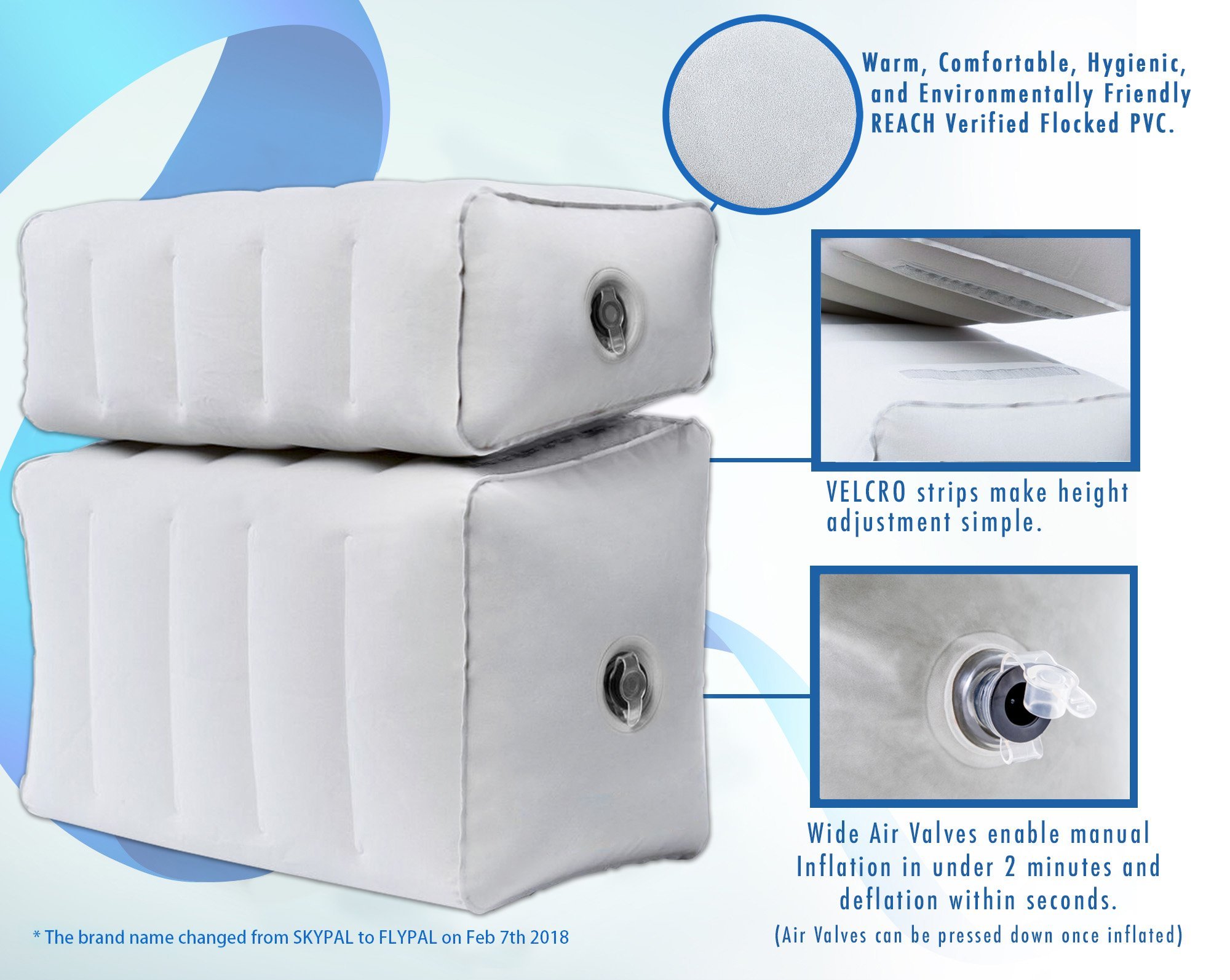Flypal Inflatable Foot Rest for Travel, Home and Office and BlowUp