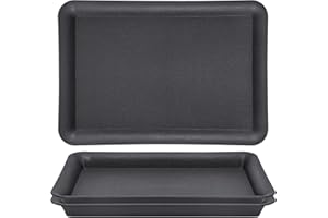 Greaner 16 Inch Square Plant Saucer, 6 Packs Plastic Plant Saucer Drip Tray, Durable Thick Plant Tray to Catch Water for Indo