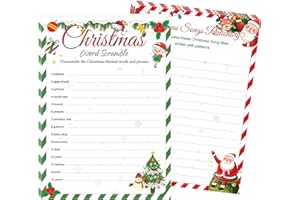 Lot de 30 cartes de jeux de fête de Noël avec questions/réponses de Noël avec clé de réponse