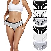 TUTUESTHER Womens Underwear Cotton Hipster Panties Mid Rise Underwear for Women Soft Full Coverage Ladies Panties 6 Pack