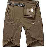Mens Cargo Shorts Expandable Waist Lightweight Waterproof Quick Dry Fishing Hiking Shorts (No Belt)