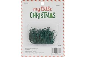 CHRISTMAS CRAFTS My Little Christmas Tree Ornament Mini Hooks - Hanging Hardware - 1 Inch - 100 Pieces (Green)