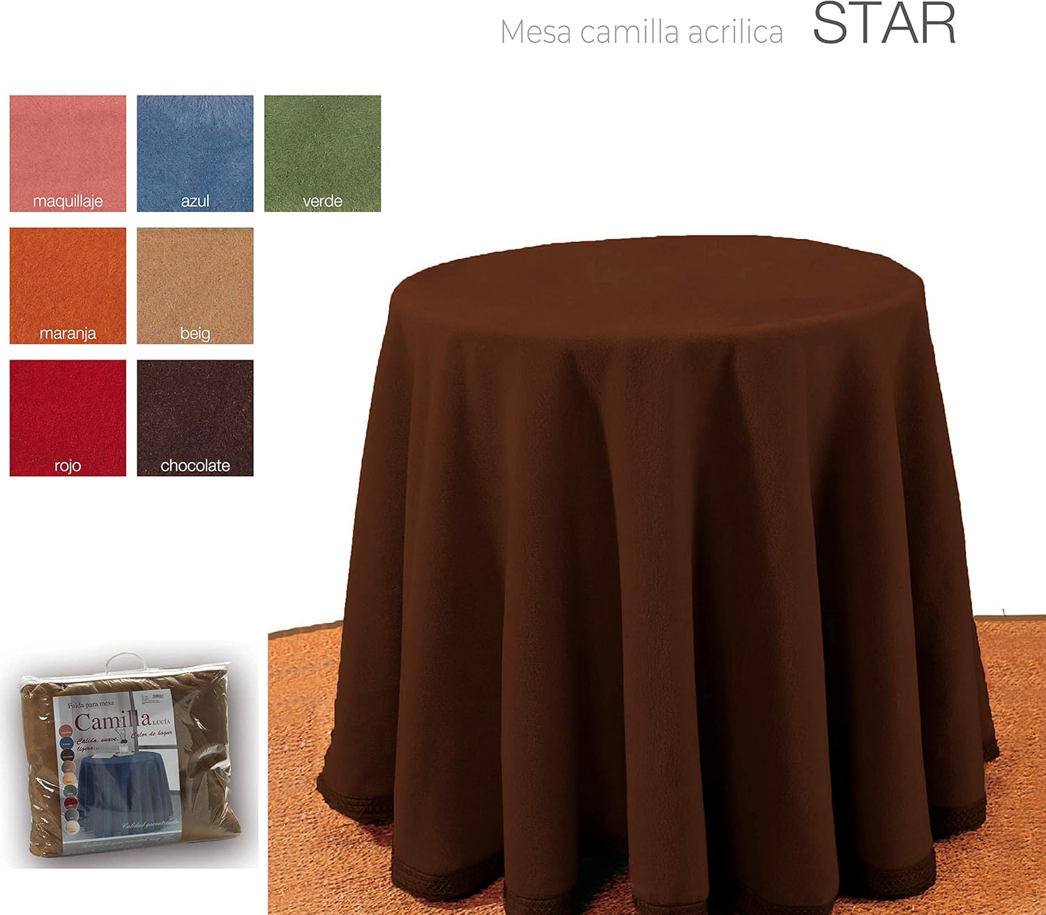 Mantel Falda Para Mesa Camilla Redonda Hogar Decorativa Invierno De 100 Acrilico Medidas Azul 70cm Decoracion Del Hogar Fundas