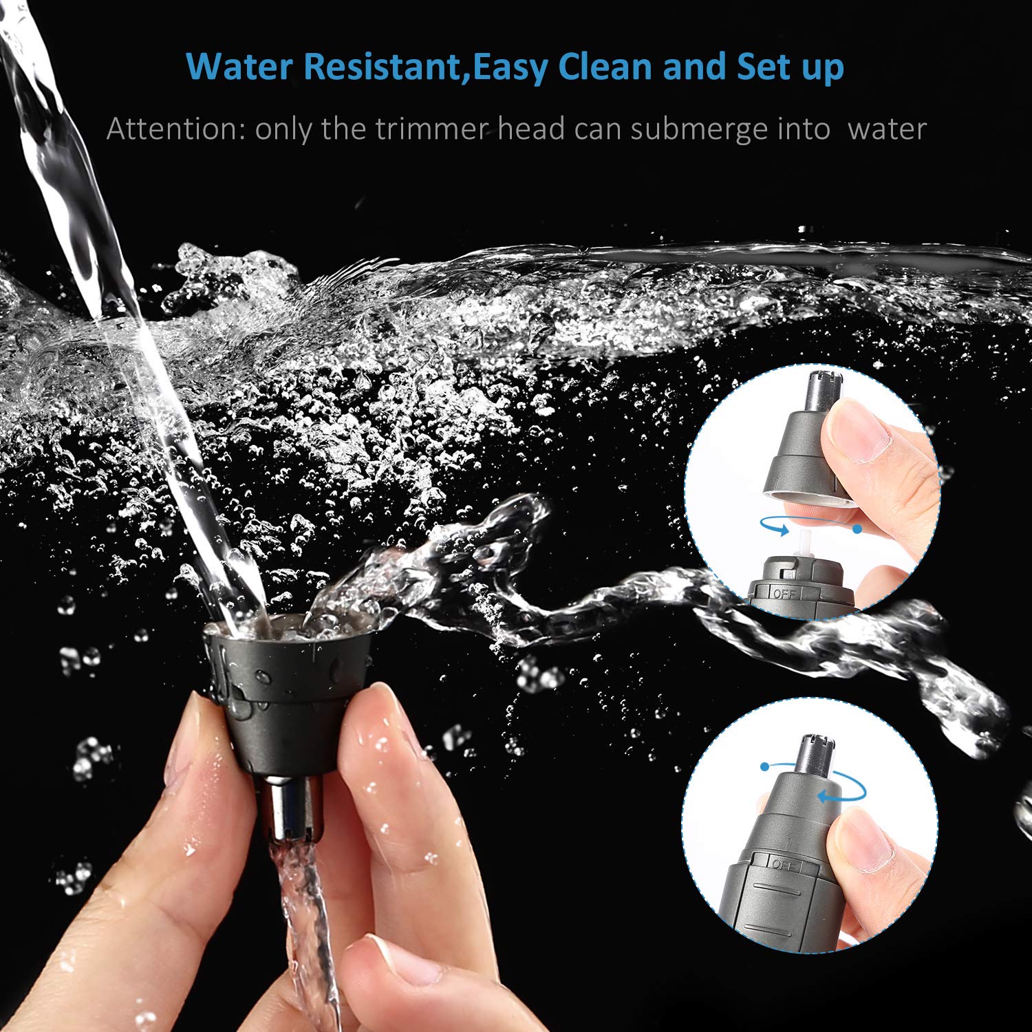 Nose Hair Trimmer, Vodool Ear Hair Trimmer Painless Trimming Electric Nose Ear Hair Trimmer for Men Women