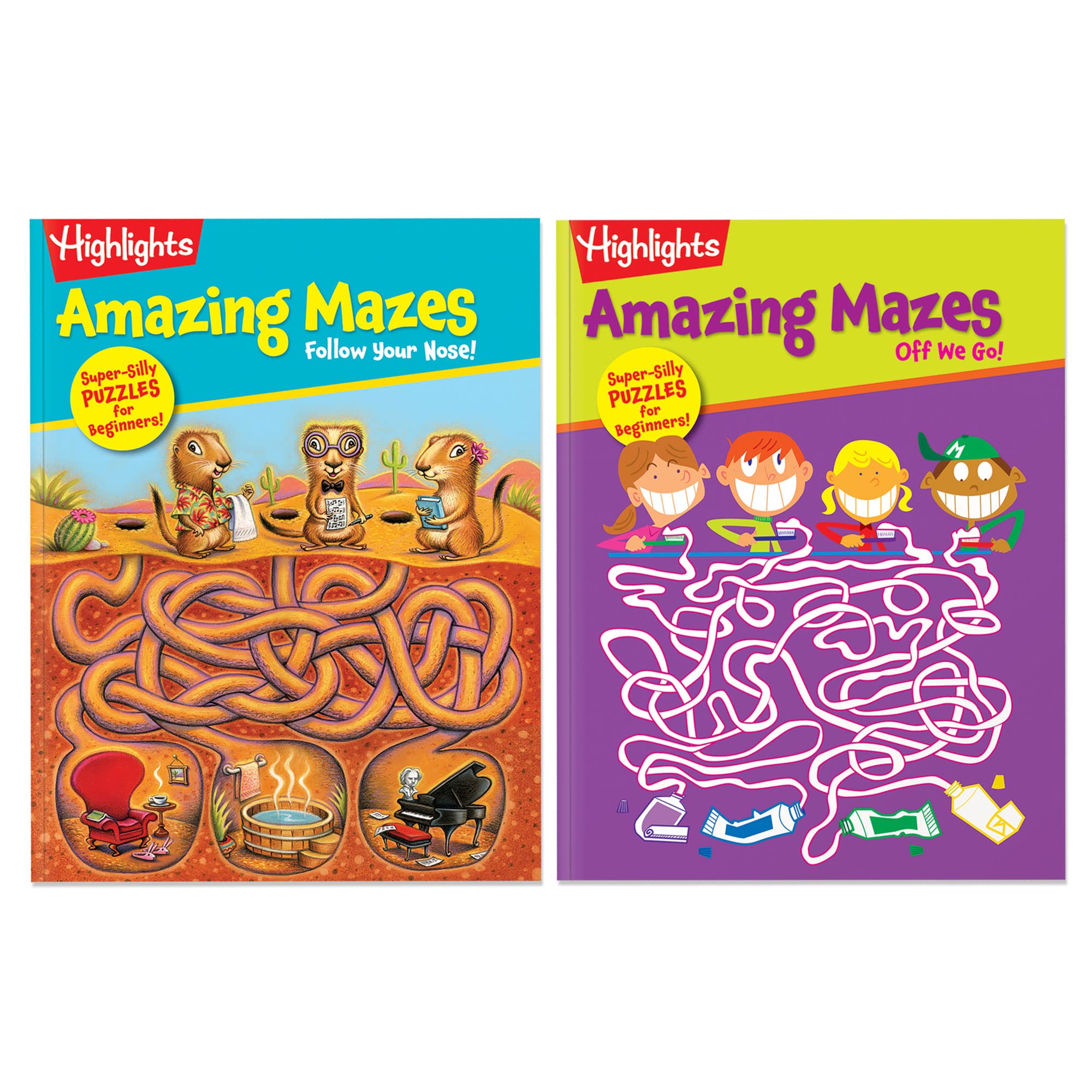 Highlights for Children Amazing Mazes Beginner Maze Books for Kids Ages 3-6, 144 Pages, 2-Pack of Activity Books, Screen Free Fun and Challenging Mazes for Kids