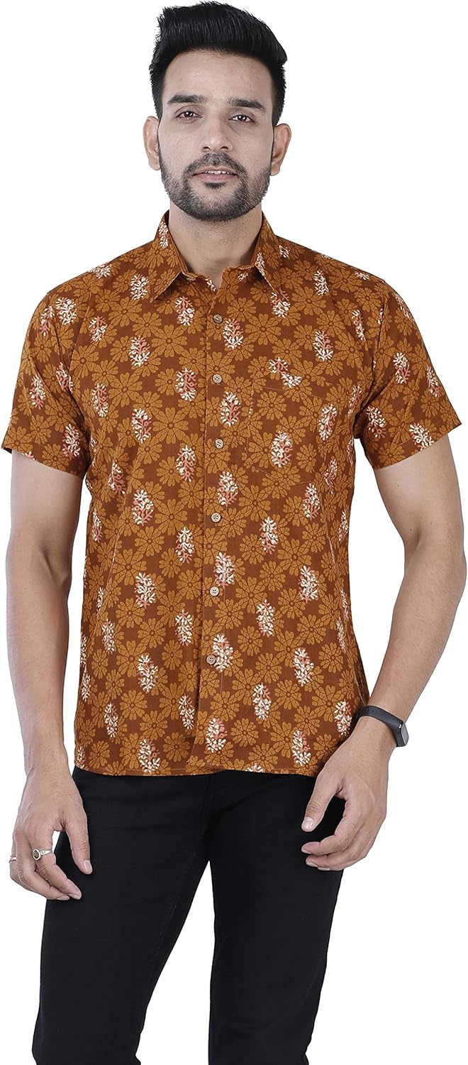 Buy Rajeev Textiles Half Sleeves Cotton Jaipuri Printed Casual Shirts for Men (M40, L42, XL44