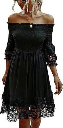black off the shoulder sundress
