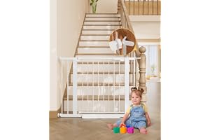 InnoTruth 29.6-39.1 in Wide Baby Gate for Stairs and Doorways, White