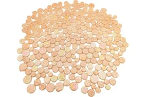 BTMIEY 1.1lb Random Round Glass Mosaic Tiles, Making Creative Iridescent Mosaic Pieces for DIY Craft,Flowerpots, Vases, Cups, Garden Decor Mosaic Making Supplies… (Glitter Orange)