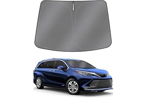 Mixsuper Liner Windshield Sun Shade for Toyota Sienna 2021-2026 Windshield Sunshades for Sienna Accessories Front Window Sun Shades Cover Foldable Sun Visor Keep Cool Block UV Heat