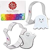 Halloween Ghost Cookie Cutters 2-Pc Set Made in USA by Ann Clark, 3", 3.5"