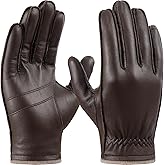 GSG leather gloves for men Sheepskin Classic Driving Gloves Winter Touchscreen Wool Lined Warm Gloves