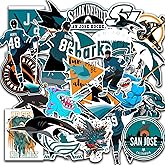 26 PCS Set of San Jose Vinyl Sharks Stickers Pack San Jose Decal Sharks 2-3 inches