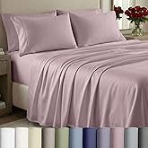 California Design Den Thick and Natural 100% Cotton King Size Sheets Set - 1000 Thread Count Sateen, Deep Pocket King Sheet Set, Durable Bedding - Sepia Rose