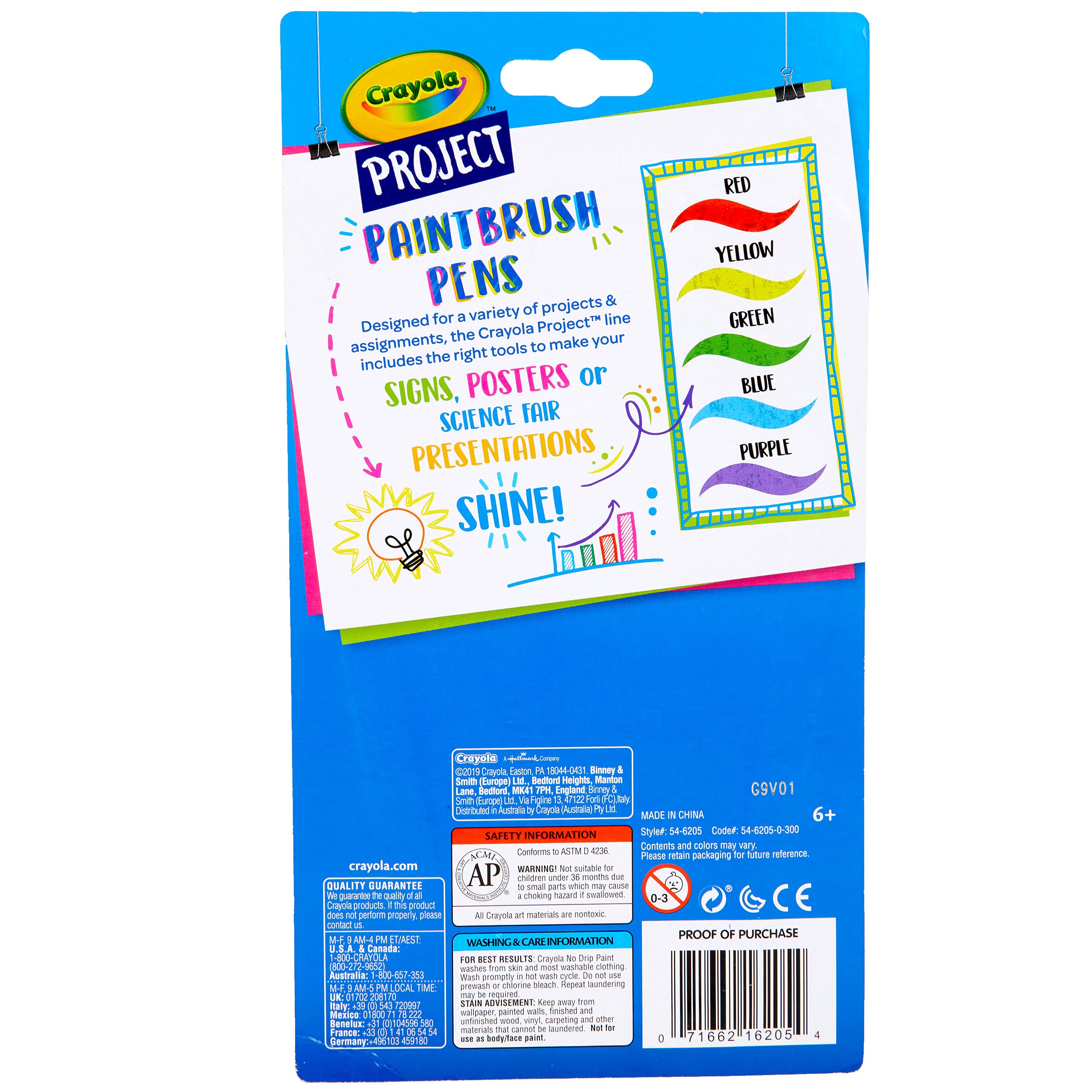 Crayola Washable No Drip Paint Brush Pens, Paint Set for Kids, 5 ct