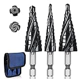 3 PCS Cobalt M35 Step Drill Bits Set 1/8" to