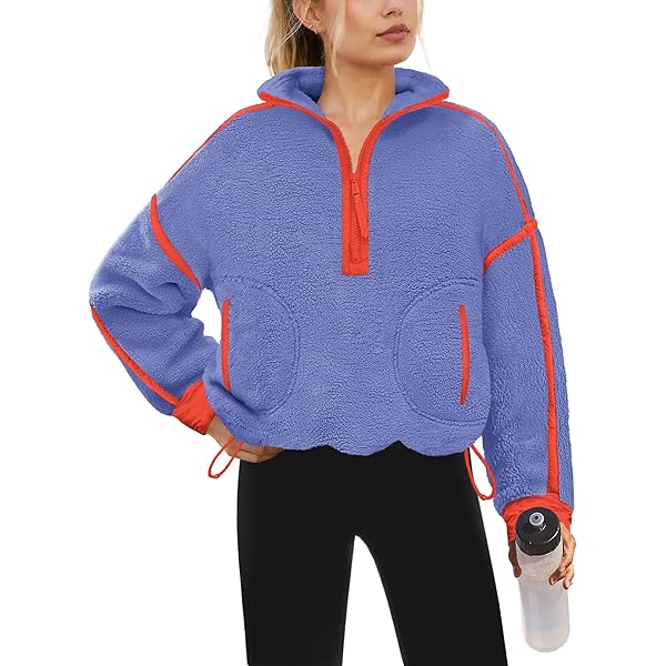 *p(R)ojectR® Half Zip MISSACTIVER Women's Oversized Half Zip Sweatshirt Quarter 1/4