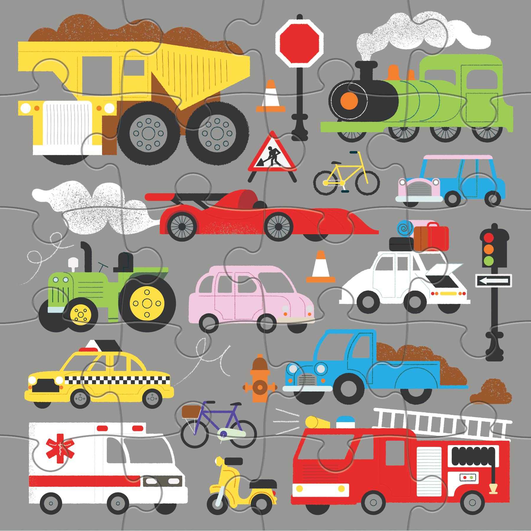 Mudpuppy On The Move - Tri Fold Magnetic Puzzles Featuring Two 20 Piece Transportation Themed Artwork