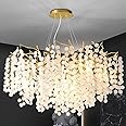 PLJHOND Modern Tree Branch Chandelier,Gold Round Crystal Branch Chandeliers Raindrop Pendant Light Kitchen Island,Living Room,Dining Room, Light Fixture 35“