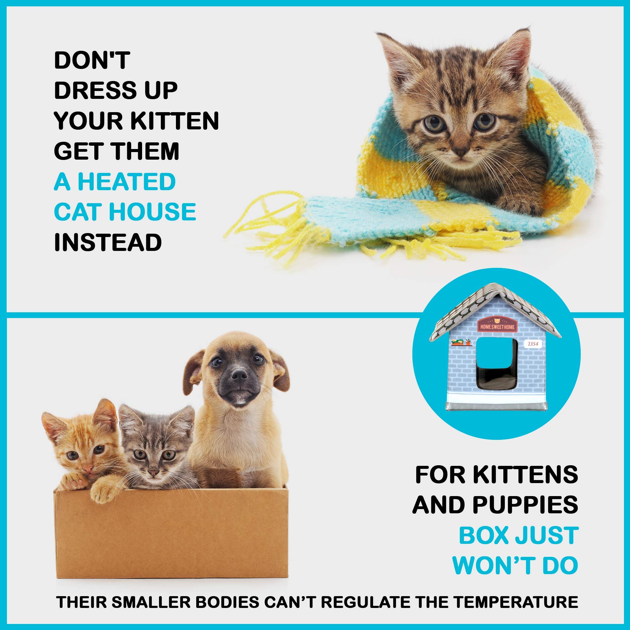 PETYELLA Heated cat Houses for Outdoor Cats in Winter Heated Outdoor cat House Weatherproof