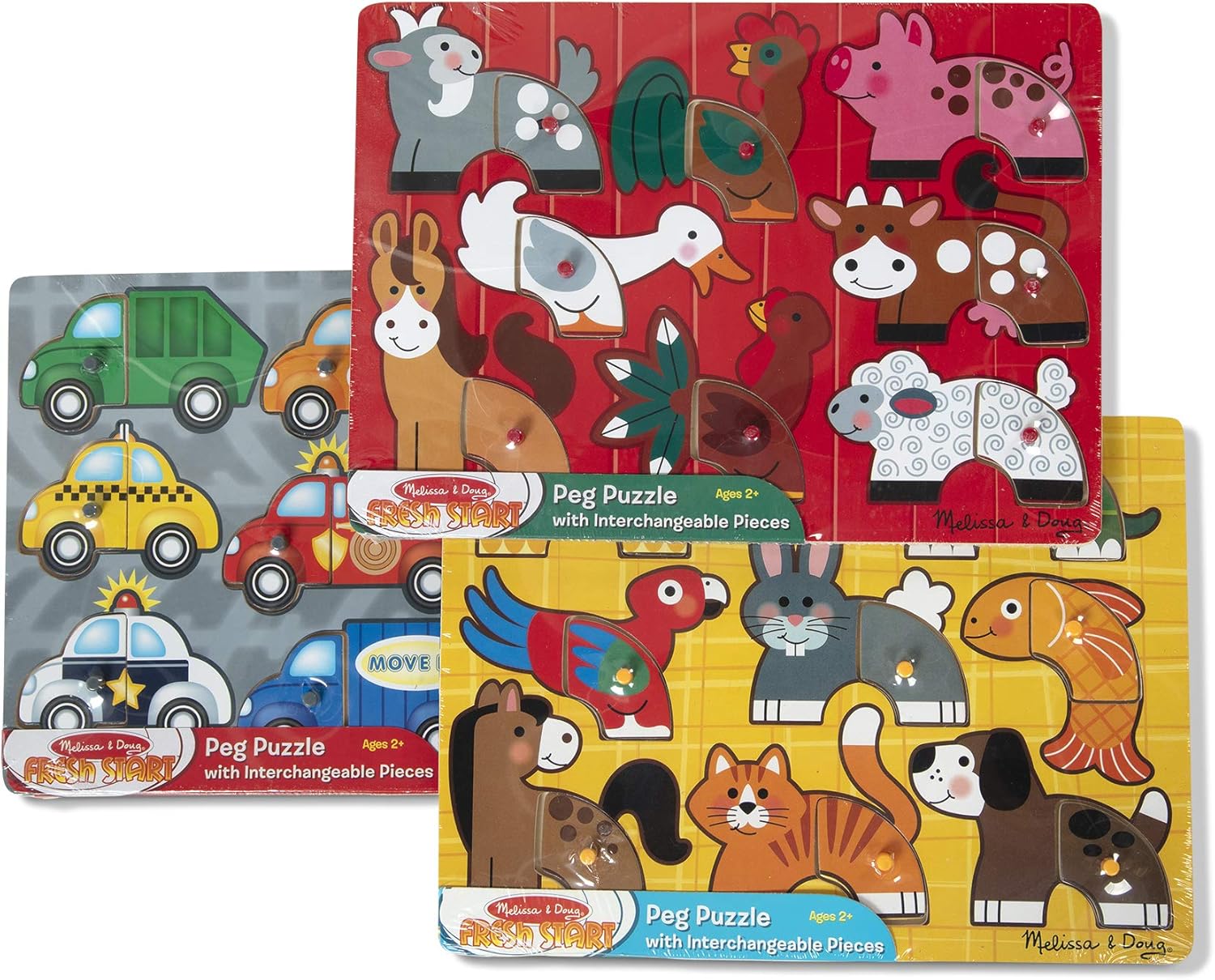 melissa and doug puzzle set with rack