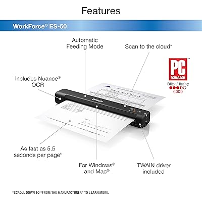 Buy Epson Workforce Es 50 Portable Sheet Fed Document Scanner For Pc And Mac Online In Uae B07kqzwpyn