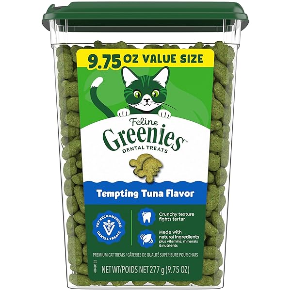 GREENIES CAT TREATS, VETERINARIAN-RECOMMENDED ADULT NATURAL DENTAL CAT...