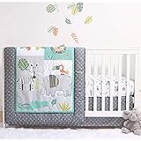 mosaic elephant and geometric 5 piece baby boy crib bedding sets