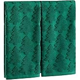 Quera 2 Pack Christmas Hand Towels Christmas Tree Green Bathroom Decorative Towels Set for Drying, Cleaning, Cooking, Holiday 13.7'' x 29.5''