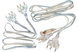 LEONARK Fencing Epee Saber Foil Body Cord Mask Cord Fencing Wire Clamp Clip- Two-Pin Plug/Three-Pin Plug Clear Wire (Set of 2)